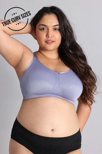 Zivame True Curv Single Layered Non Wired Full Coverage Super Support Bra - Silver Bullet — thumbnail 1